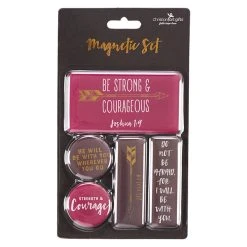 The Sparkling Spur Gifts/Grace Be Strong And Courageous Magnet Set
