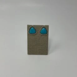 L&V MTZ Native Design Jewelry Kingman Turquoise & Sterling Silver Earrings