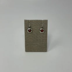 L&V MTZ Native Design Coral & Sterling Silver Earrings