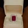 The Sparkling Spur Ruby Moissanite Lab Diamond Ring