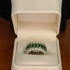 The Sparkling Spur Lab Emerald Wide & Diamond Moissanite Band New Arrivals