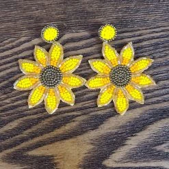 The Sparkling Spur Jewelry Beaded Sunflower Earrings