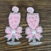 The Sparkling Spur Beaded Champaign Glass Earrings Jewelry