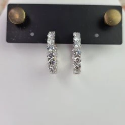 The Sparkling Spur Medium Round CZ Diamond Hoop Earrings