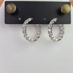 The Sparkling Spur Medium Round CZ Diamond Hoop Earrings