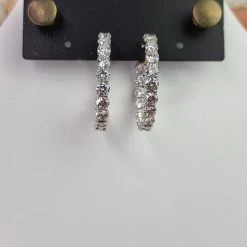The Sparkling Spur Large Round CZ Diamond Hoop Earrings