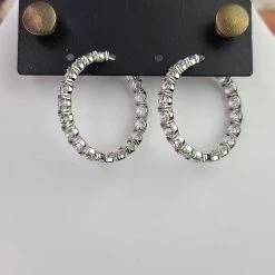 The Sparkling Spur Large Round CZ Diamond Hoop Earrings