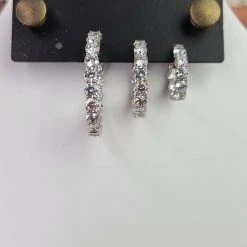 The Sparkling Spur Medium Round CZ Diamond Hoop Earrings