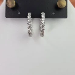 The Sparkling Spur New Arrivals Medium Oval CZ Diamond Hoop Earrings