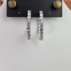 The Sparkling Spur Large Oval CZ Diamond Hoop Earrings