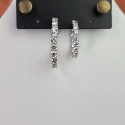 The Sparkling Spur Large Oval CZ Diamond Hoop Earrings