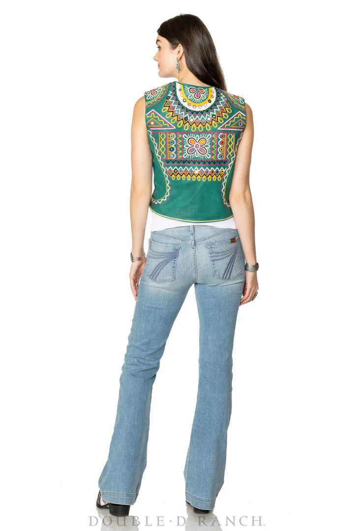 Promo ⭐ Double D Ranch - Folk Foray Collection Vests Festival Of Colors Vest ✨ 4 Double D Ranch - Folk Foray Collection Vests Festival Of Colors Vest