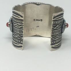 Silver Creations From The Southwest By Gundi Jewelry Turquoise & Red Coral Cuff