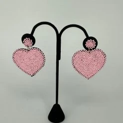 The Sparkling Spur Beaded Heart Earrings Jewelry