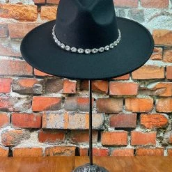 The Sparkling Spur Fedora Hat With Crystal Rhinestone Strap New Arrivals