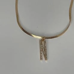 The Sparkling Spur Jewelry Rhinestone Initial On Snake Chain Necklace (Variety)