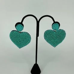 The Sparkling Spur Beaded Heart Earrings Jewelry