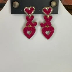 The Sparkling Spur Beaded Love & XO Earrings