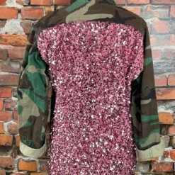 Josie Bruno New Arrivals Sequined Butterfly Camo Jacket