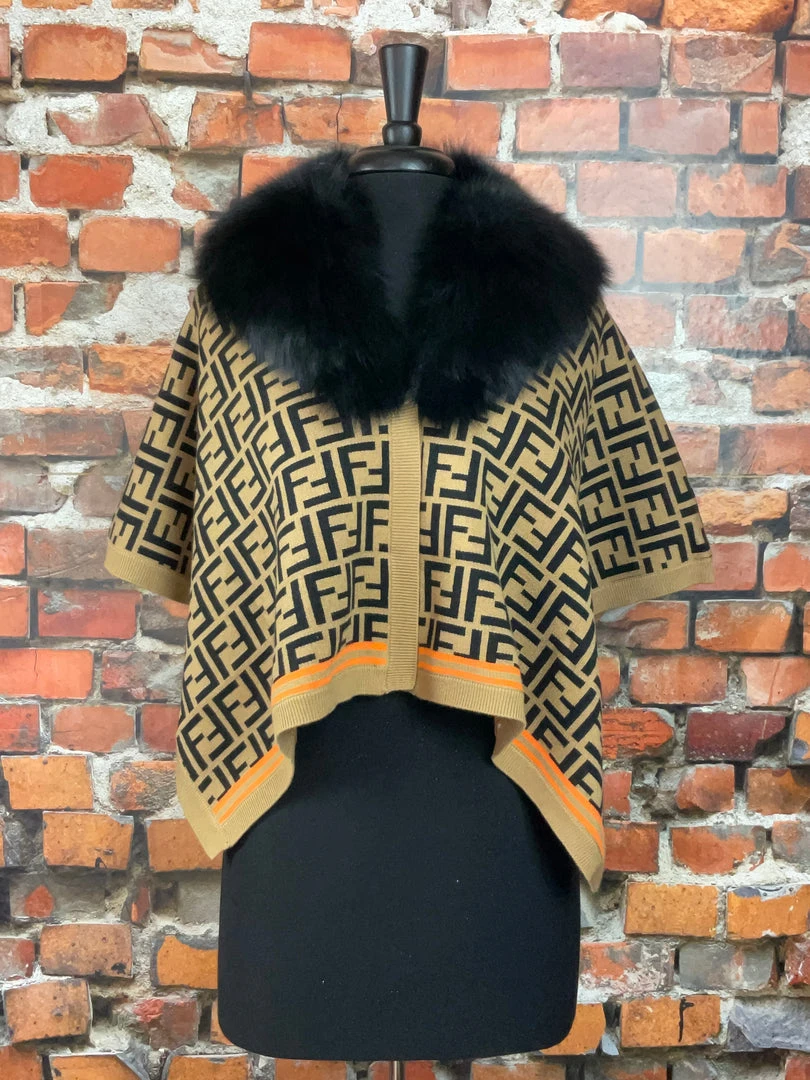 Brand new ๐ Oo La La Letter Pattern Short Cape With Fox Collar New Arrivals ๐ 7 Oo La La Letter Pattern Short Cape With Fox Collar New Arrivals