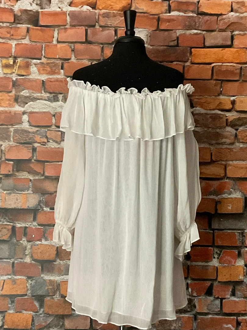 Buy โ Vintage Collection TIFFIANY'S CLOSET Flowing Ruffled (on/off The Shoulder) Tunic ๐ 4 Vintage Collection TIFFIANY'S CLOSET Flowing Ruffled (on/off The Shoulder) Tunic