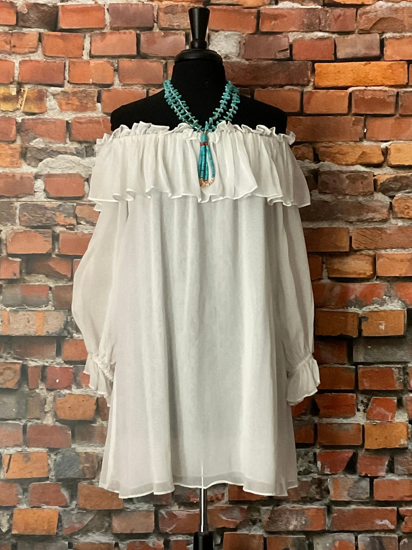 Buy โ Vintage Collection TIFFIANY'S CLOSET Flowing Ruffled (on/off The Shoulder) Tunic ๐ 3 Vintage Collection TIFFIANY'S CLOSET Flowing Ruffled (on/off The Shoulder) Tunic