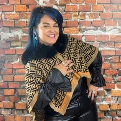 Brand new ๐ Oo La La Letter Pattern Short Cape With Fox Collar New Arrivals ๐ 12 Oo La La Letter Pattern Short Cape With Fox Collar New Arrivals