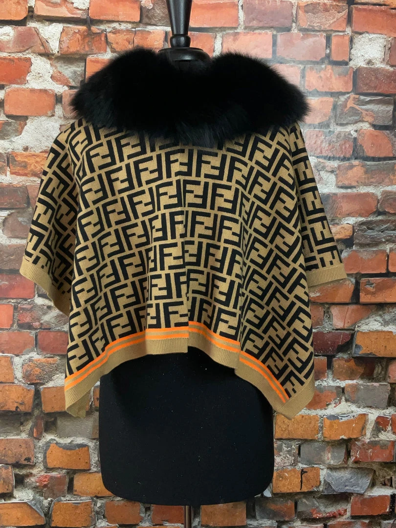 Brand new ๐ Oo La La Letter Pattern Short Cape With Fox Collar New Arrivals ๐ 9 Oo La La Letter Pattern Short Cape With Fox Collar New Arrivals