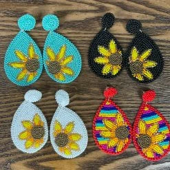 The Sparkling Spur Miss Sunflower Beaded Earrings