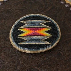 The Sparkling Spur Accessories Black/Gold XXX Large Oval Beaded Buckle With Cut Beads