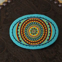 The Sparkling Spur Turquoise/Multi Starburst Beaded Buckle With Cut Beads Accessories