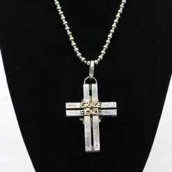 Kathy Sands Cross Pendent With Turquoise Stone