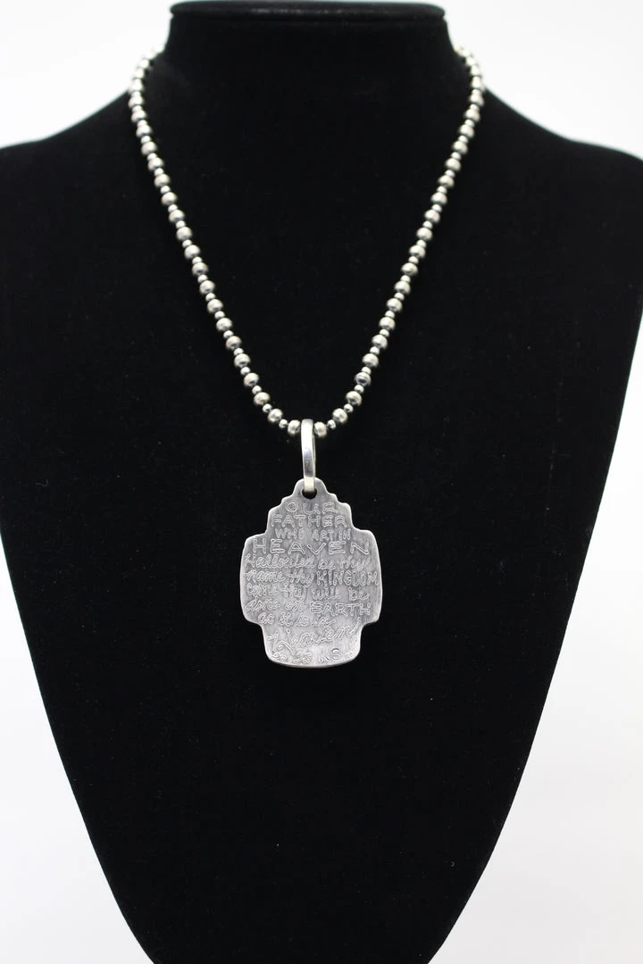 Discount ⭐ Kathy Sands Jewelry Our Father Pendent With Turquoise Stone ⭐ 4 Kathy Sands Jewelry Our Father Pendent With Turquoise Stone