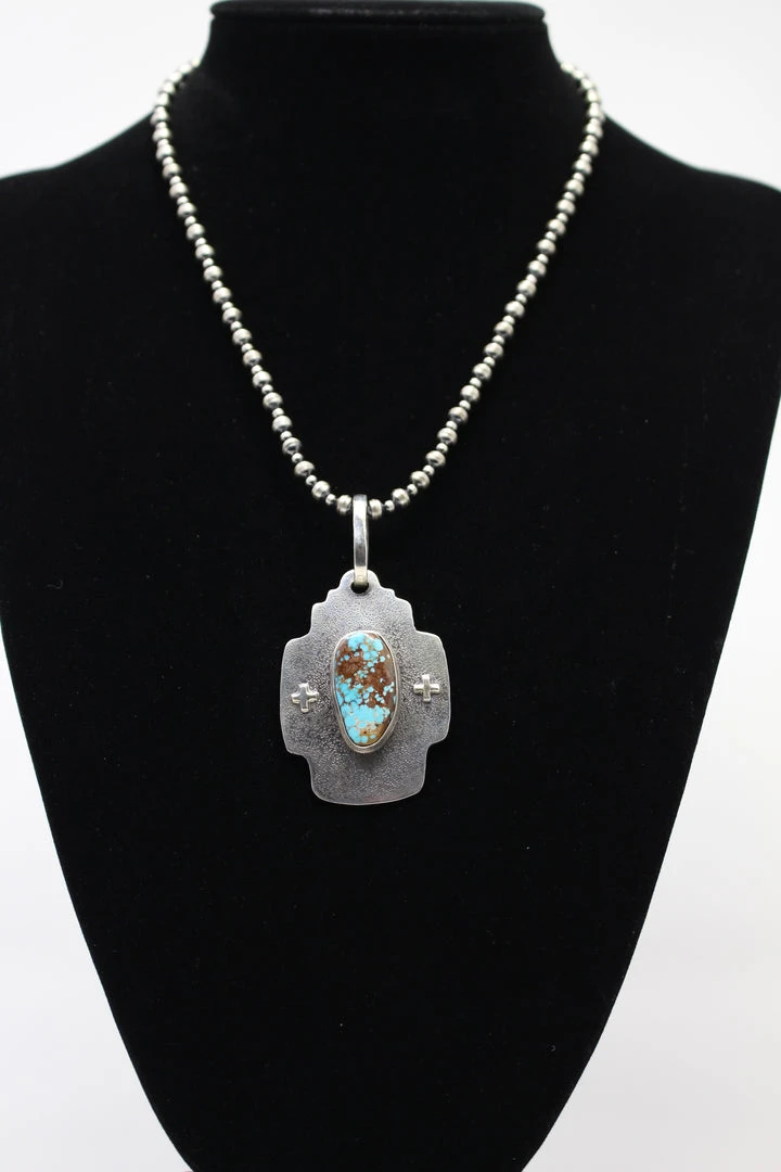 Discount ⭐ Kathy Sands Jewelry Our Father Pendent With Turquoise Stone ⭐ 3 Kathy Sands Jewelry Our Father Pendent With Turquoise Stone
