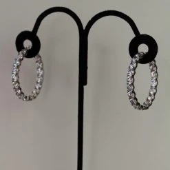The Sparkling Spur Medium Round CZ Diamond Hoop Earrings