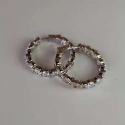 The Sparkling Spur Medium Round CZ Diamond Hoop Earrings