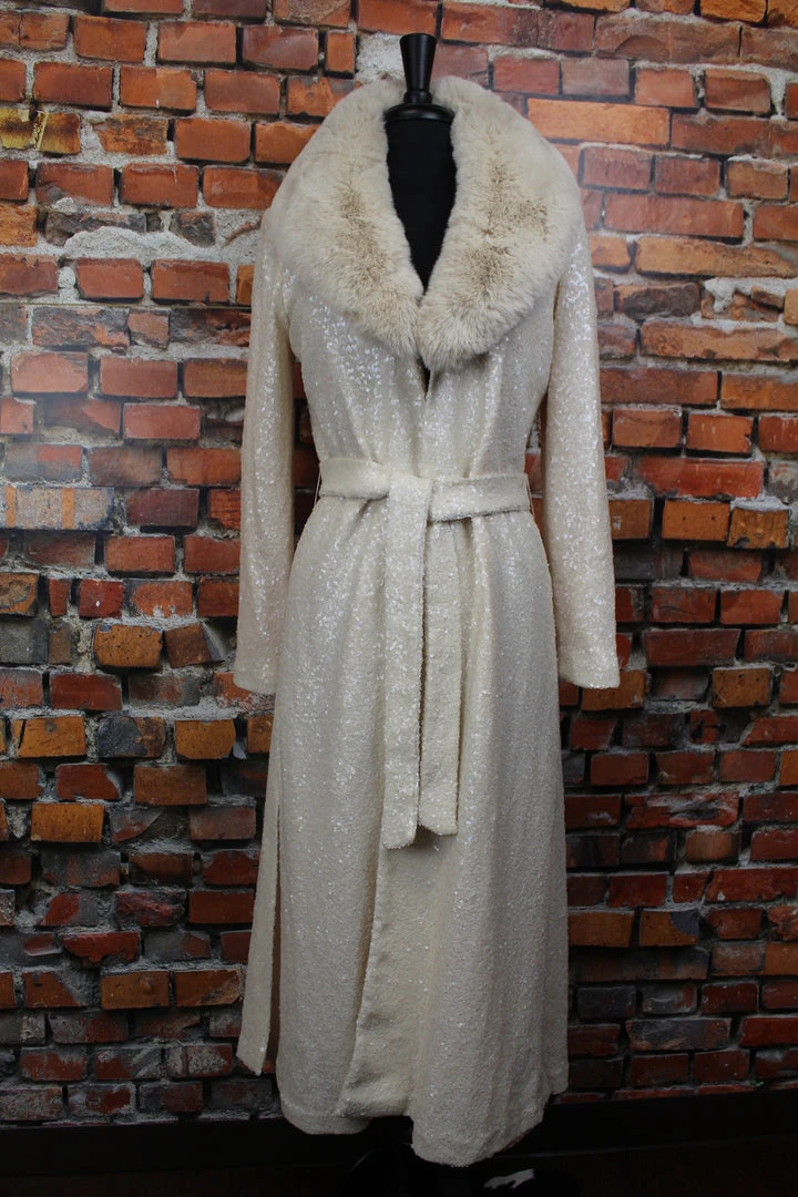 New 🔥 The Sparkling Spur Dazzling Long Sequined 🧥 Coat Jackets 🔔 7 The Sparkling Spur Dazzling Long Sequined Coat Jackets