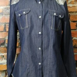 Tasha Polizzi Denim-Look Shirt With Sequins