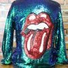 The Sparkling Spur TIFFIANY'S CLOSET Shimmering Sequined Jacket