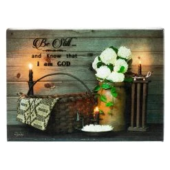 The Sparkling Spur Gifts/Grace Basket With Candles (Be Still And Know That I Am GOD)