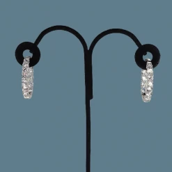 The Sparkling Spur New Arrivals Medium Oval CZ Diamond Hoop Earrings