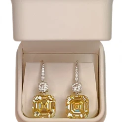 The Sparkling Spur Yellow Moissanite Lab Diamond Earrings New Arrivals