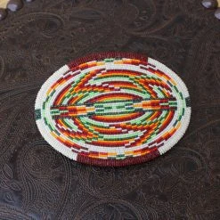 The Sparkling Spur Accessories Cream/Expresso Large Oval Beaded Buckle With Cut Beads