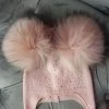 Maniere Sparkly Baby Tie Hat W/Double Poms