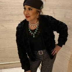 Tasha Polizzi Jackets Rosette & Leopard Jacket