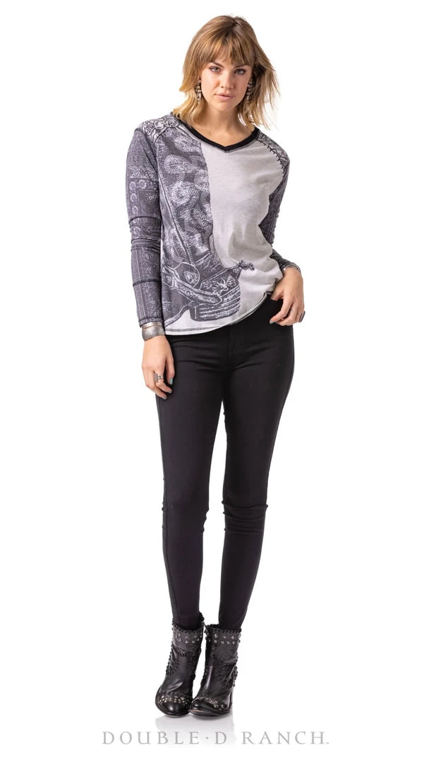 New 💯 Double D Ranch Wear - Wild Horses Collection Hide Tickler Top Tops 🎁 7 Double D Ranch Wear - Wild Horses Collection Hide Tickler Top Tops