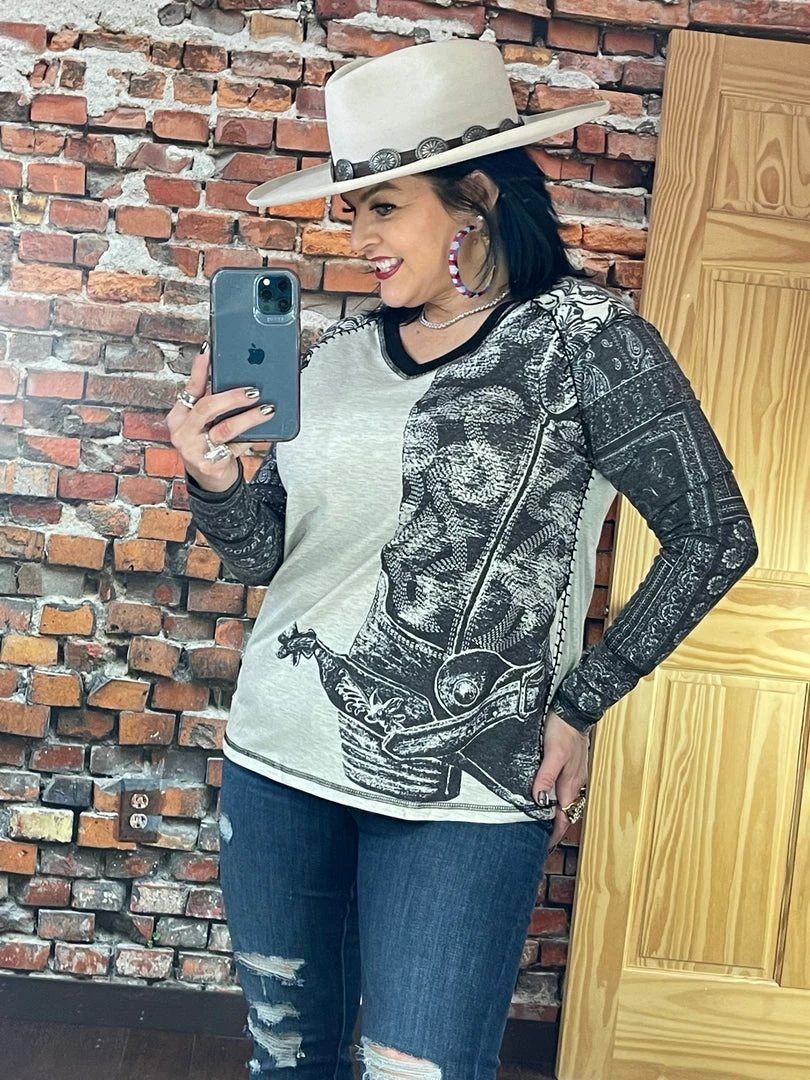 New 💯 Double D Ranch Wear - Wild Horses Collection Hide Tickler Top Tops 🎁 6 Double D Ranch Wear - Wild Horses Collection Hide Tickler Top Tops