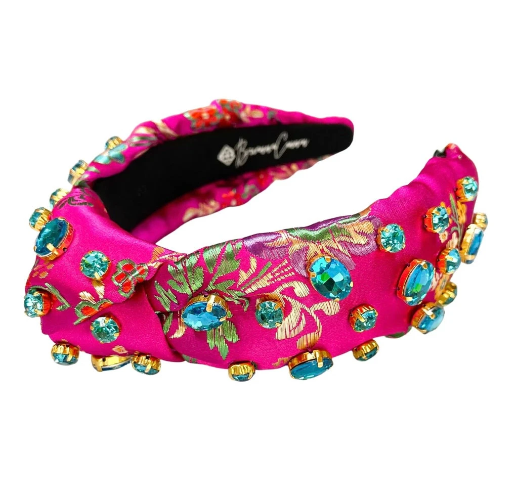 Deals 🔔 Brianna Cannon Hot Pink Silk Floral Headband With Hand-Sewn Crystals 👍 4 Brianna Cannon Hot Pink Silk Floral Headband With Hand-Sewn Crystals