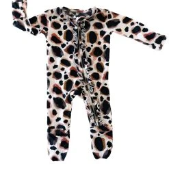 The Sparkling Spur Lux Leopard Ruffle Zip Footie Kids Of A King