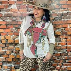 Double D Ranch Wear - Wild Horses Collection Tops Pulling Leather Top